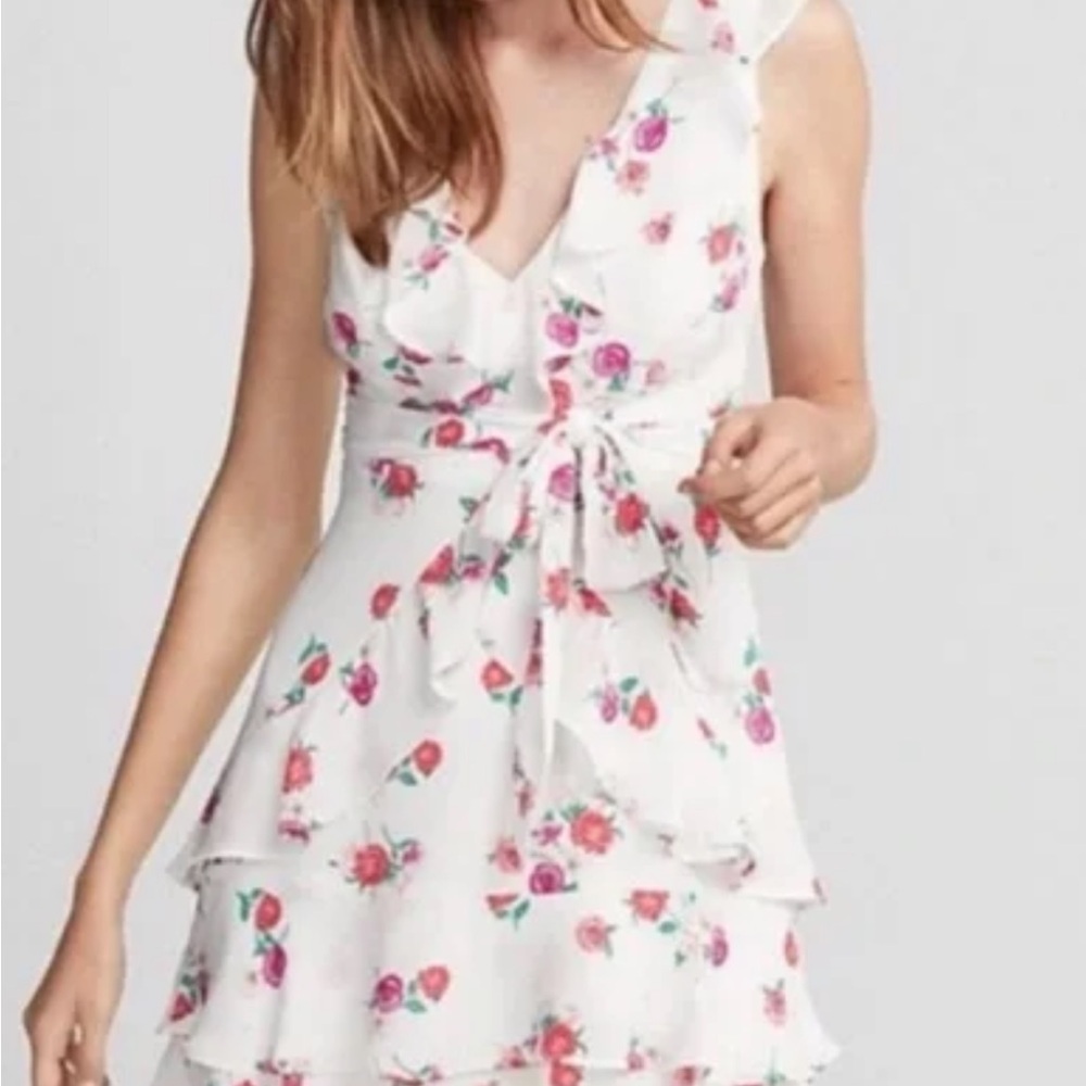 Express White Floral Mini Dress